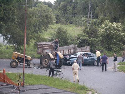 Wypadek na ul Grunwaldzkiej w kier. Gronowa Górnego, 8 czerwca,
godz. 9:50.


