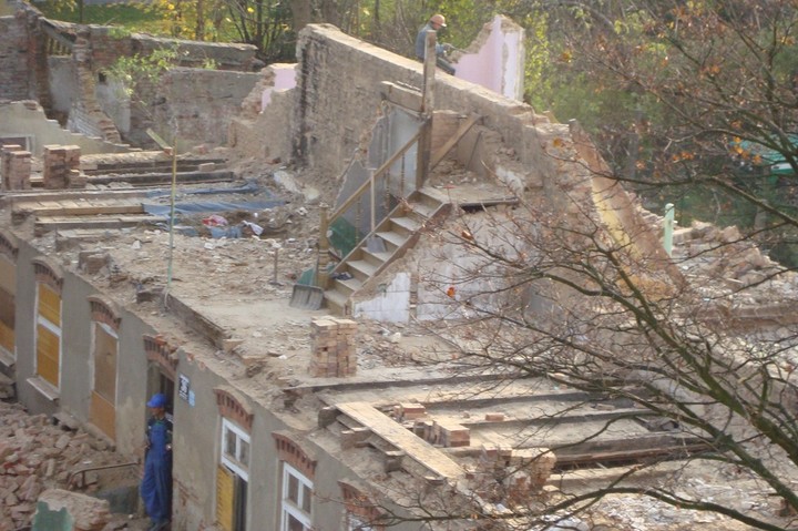 "Schody do nieba" - burzenie budynku przy ulicy Kościuszki