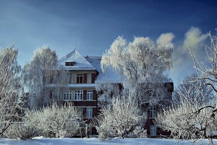 Sanatorium we Fromborku. Zimowy poranek.......potem stopniał śnieg. (Grudzień 2013)