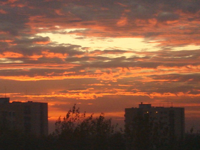 Zachód słońca widok z balkonu