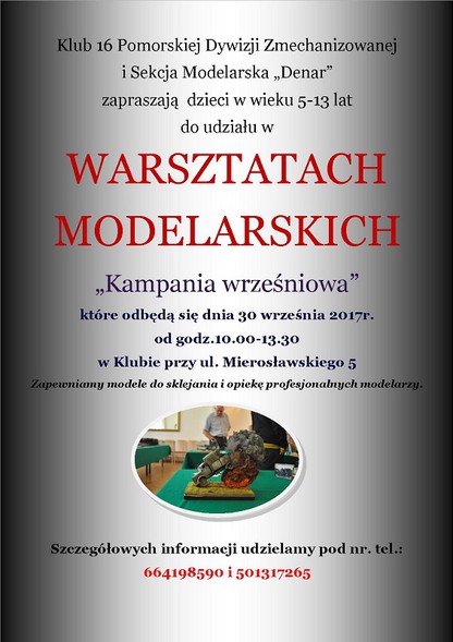 Elbląg, Warsztaty modelarskie dla dzieci i nie tylko Elbląg, Warsztaty modelarskie dla dzieci i nie tylko