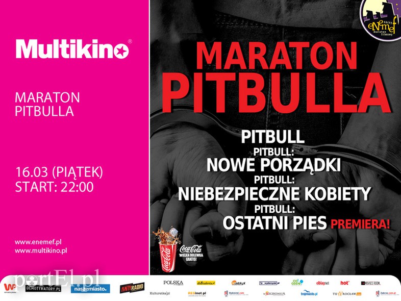 Elbląg, ENEMEF: Maraton Pitbulla z premierą Ostatniego psa w Multikinie