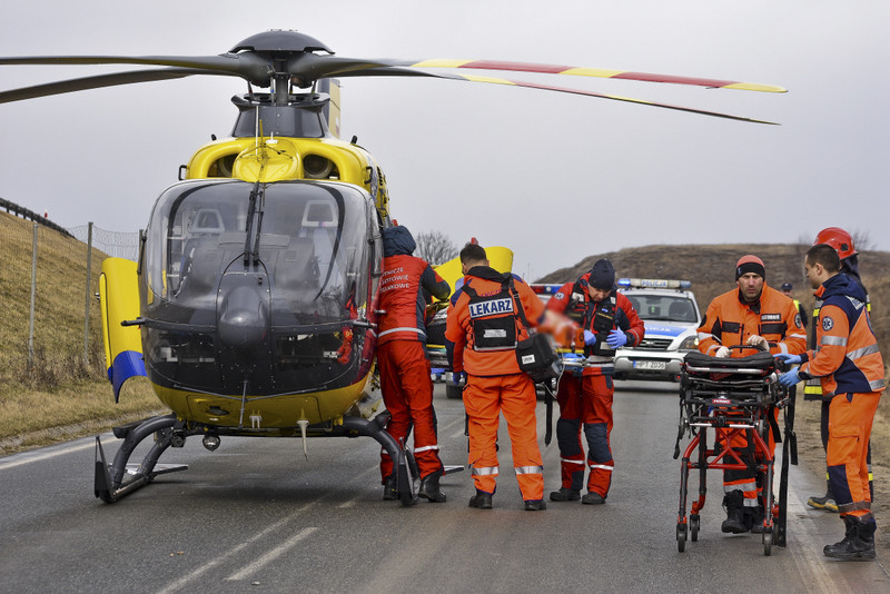 Elbląg, Ranna kobieta została przetransportowana helikopterem do szpitala w Olsztynie