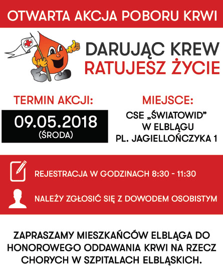 Elbląg, Darując krew, ratujesz życie