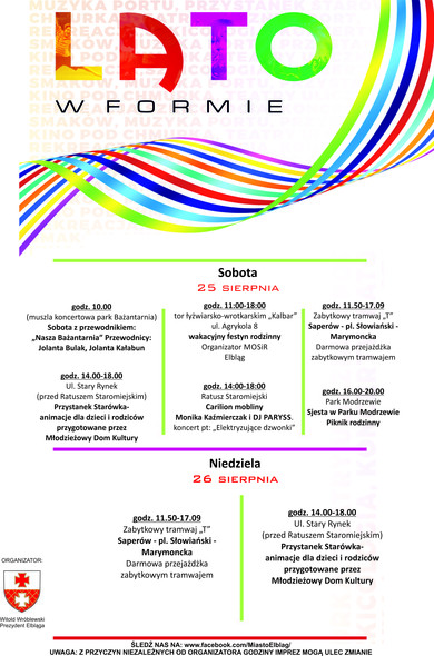 Elbląg, Przed nami przedostatni wakacyjny weekend Elbląg, Przed nami przedostatni wakacyjny weekend