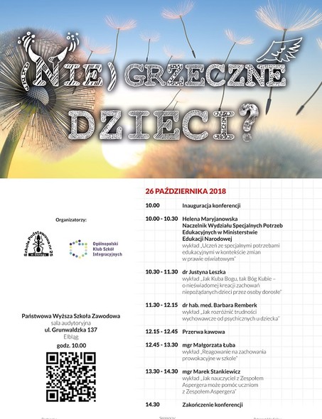 Elbląg, "(Nie)grzeczne dzieci?" - konferencja dla rodziców, terapeutów i nauczycieli Elbląg, "(Nie)grzeczne dzieci?" - konferencja dla rodziców, terapeutów i nauczycieli