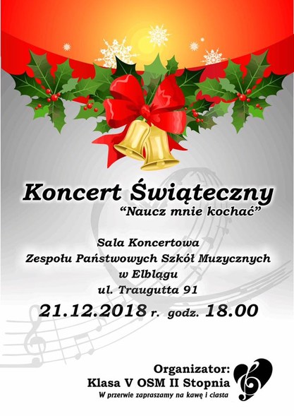 Elbląg, Szkoła muzyczna zaprasza na koncert świąteczny Elbląg, Szkoła muzyczna zaprasza na koncert świąteczny