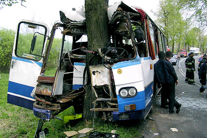 Elbląg, Wypadek autobusu