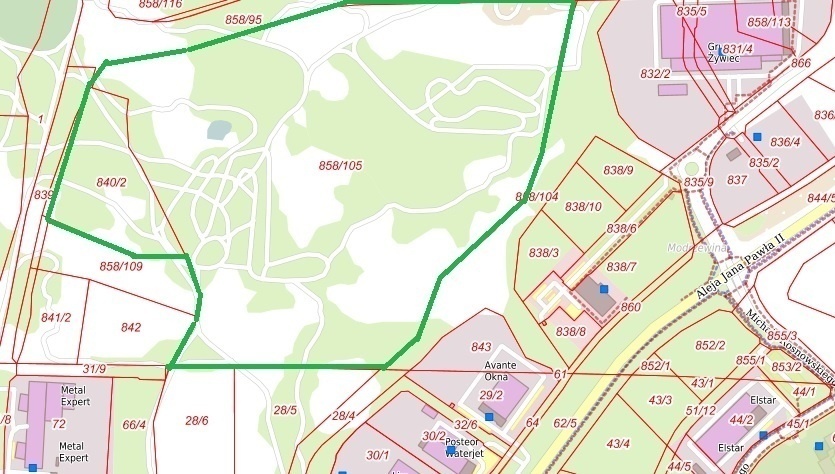 Elbląg, Ten teren (znaznaczony zieloną linią) miasto chce wydzierżawić pod działalność sportowo-rekreacyjną