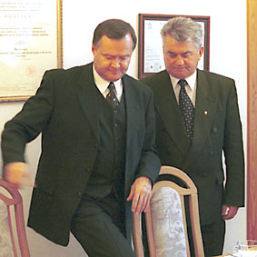 Elbląg, Wojewoda Stanisław Szatkowski i prezydent Elbląga Henryk Słonina