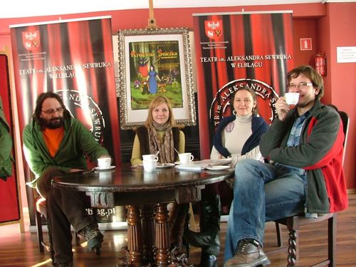 Elbląg, Realizatorzy spektaklu (od lewej): Tomas Volkmer, Monika Gerboc, Hana Galetkova, Jiri Philipp Elbląg, Realizatorzy spektaklu (od lewej): Tomas Volkmer, Monika Gerboc, Hana Galetkova, Jiri Philipp