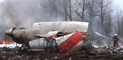 Wrak rozbitego samolotu  Tu 154M