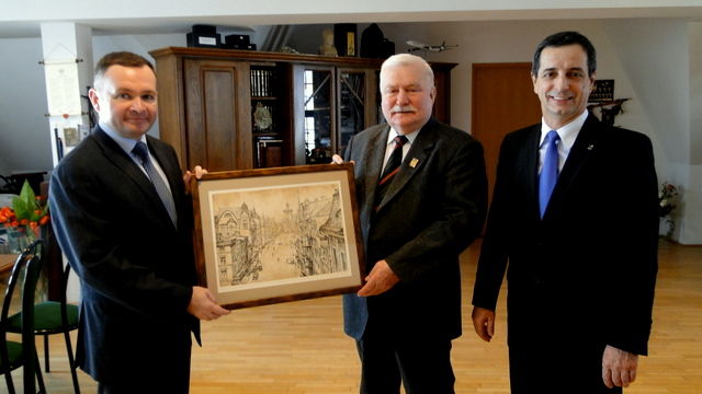 Elbląg, Prezydent Elbląga na spotkaniu z Lechem Wałęsą Elbląg, Prezydent Elbląga na spotkaniu z Lechem Wałęsą