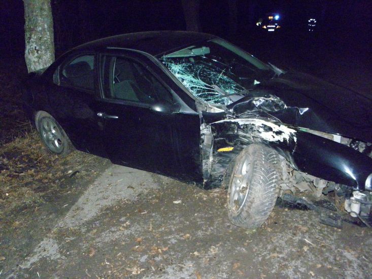 Elbląg, Uderzyła autem w drzewo