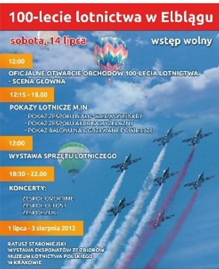 Elbląg, 100 lat elbląskiego lotnictwa Elbląg, 100 lat elbląskiego lotnictwa