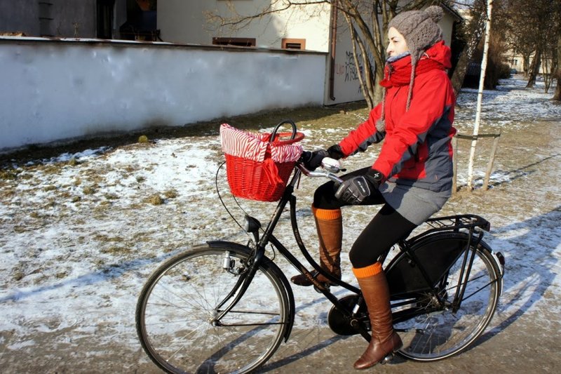 Elbląg, Zimowa jazda na rowerze