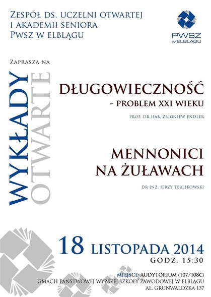 Elbląg, Akademia Seniora zaprasza na wykład Elbląg, Akademia Seniora zaprasza na wykład
