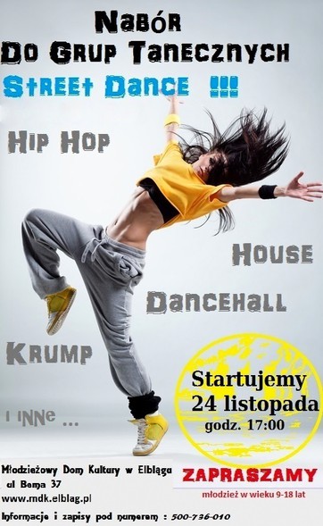 Elbląg, Street dance w MDK-u Elbląg, Street dance w MDK-u