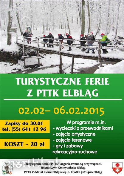 Elbląg, Turystyczne ferie z PTTK Elbląg, Turystyczne ferie z PTTK