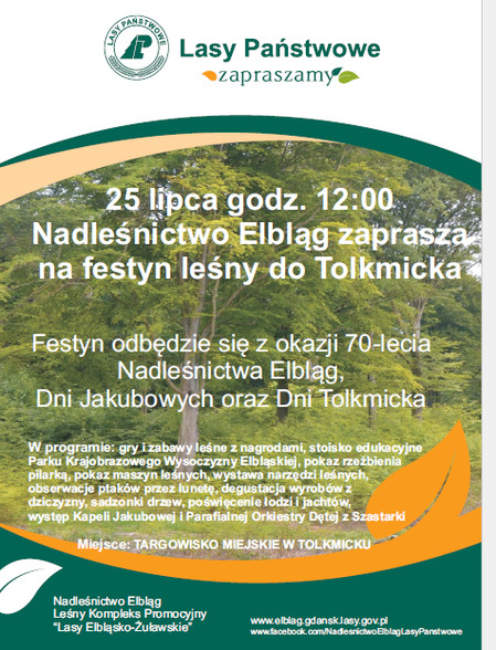 Elbląg, Festyn leśny z okazji 70-lecia Nadleśnictwa