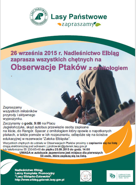 Elbląg, Obserwacje ptaków z ornitologiem Elbląg, Obserwacje ptaków z ornitologiem