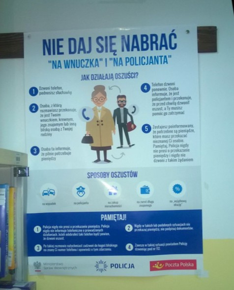 Elbląg, Plakat ogólnopolskiej akcji umieszczony w jednej z placówek pocztowych w Elblągu,