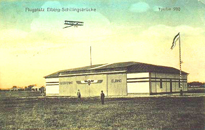 Elbląg, Hangar elbląskiego lotniska przed wojną