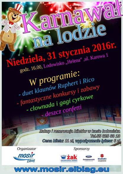 Elbląg, Poznaj Ruperta i Rico. W niedzielę "Karnawał na lodzie" Elbląg, Poznaj Ruperta i Rico. W niedzielę "Karnawał na lodzie"