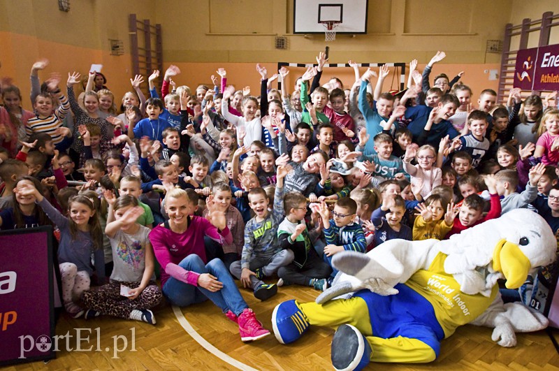 Elbląg, Dziś mistrzyni świata Anna Rogowska odwiedziła uczniów SP nr 1 w Elblągu
