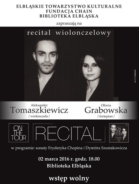 Elbląg, ETK zaprasza na recital wiolonczelowy Elbląg, ETK zaprasza na recital wiolonczelowy