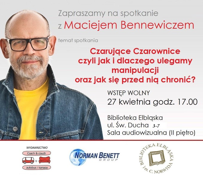 Elbląg, Znany coach w bibliotece – spotkanie z Maciejem Bennewiczem