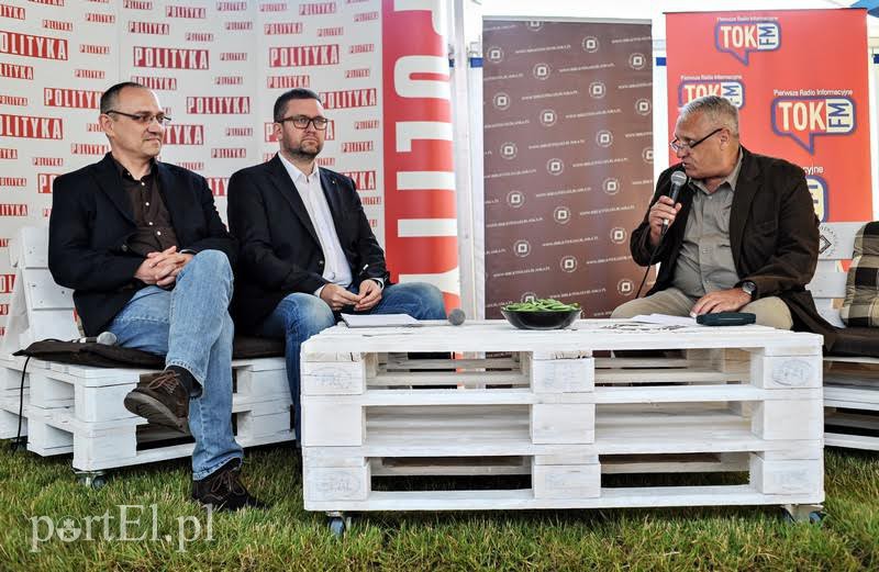 Elbląg, Od lewej: Marcin Zaremba, Jan Ołdakowski, oraz Wiesław Władyka Elbląg, Od lewej: Marcin Zaremba, Jan Ołdakowski, oraz Wiesław Władyka