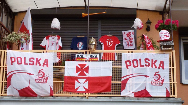 Elbląg, Balkon jednego z Czytelników na czas Euro 2016