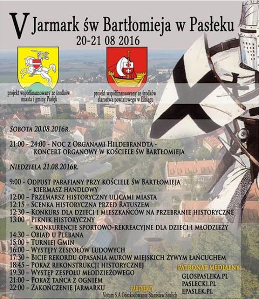 Elbląg, 5. edycja Jarmarku św. Bartłomieja w Pasłęku Elbląg, 5. edycja Jarmarku św. Bartłomieja w Pasłęku