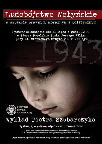 Elbląg, Ludobójstwo Wołyńskie w aspekcie prawnym, moralnym i politycznym Elbląg, Ludobójstwo Wołyńskie w aspekcie prawnym, moralnym i politycznym