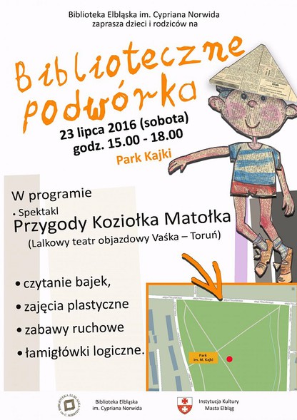 Elbląg, „Biblioteczne podwórko” w Parku Kajki