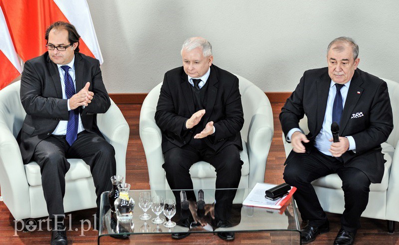 Elbląg, Od lewej: Marek Gróbarczyk, Jarosław Kaczyński i Jerzy Wilk