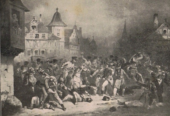 Elbląg, Rzeź powstańców na Rynku w Elblągu 22 grudnia 1832 r.