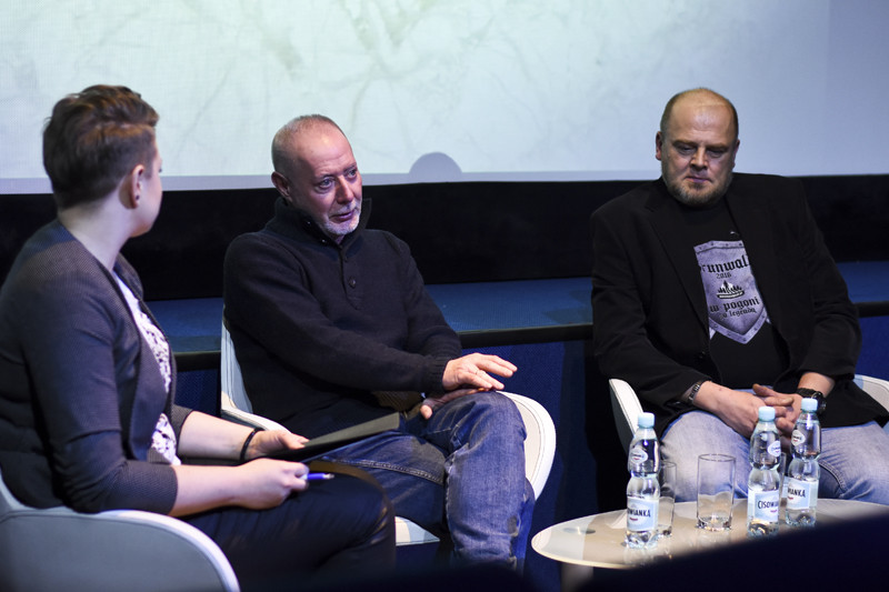 Elbląg, Marek Jagodziński (w środku) i Piotr Nowakowski w rozmowie z Edytą Bugowską