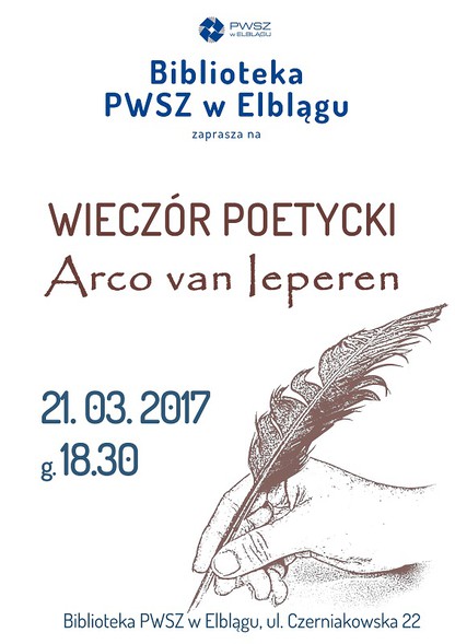 Elbląg, Wieczór poetycki Arco van Ieperen'a