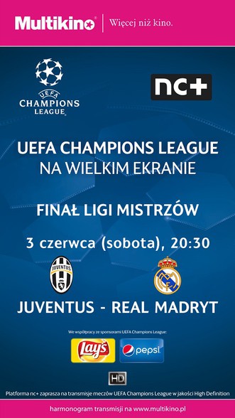 Elbląg, Liga Mistrzów UEFA - finał na wielkim ekranie w Multikinie! Elbląg, Liga Mistrzów UEFA - finał na wielkim ekranie w Multikinie!