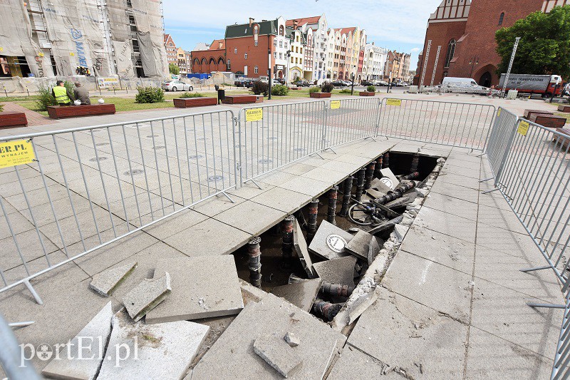 Elbląg, Uszkodził fontannę na starówce