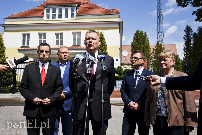 Elbląg, W spotkaniu z dziennikarzami wzięli udział: Jerzy Wcisła, Michał Missan, Tomasz Siemoniak, Jacek Boruszka i Elżbieta Gelert