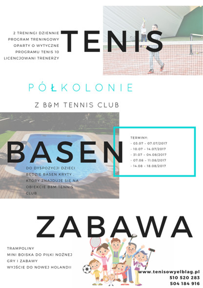 Letnie półkolonie z tenisem - ostatnie wolne miejsca na turnusy w lipcu Letnie półkolonie z tenisem - ostatnie wolne miejsca na turnusy w lipcu