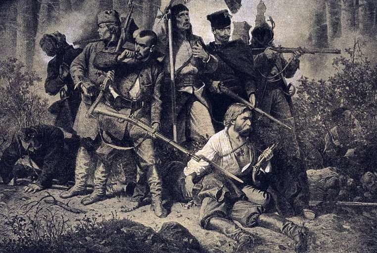 Elbląg, Powstańcy styczniowi w walce, obraz Artura Grottgera