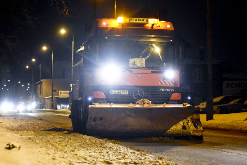 Elbląg, Zimowa praca w dzień i w nocy