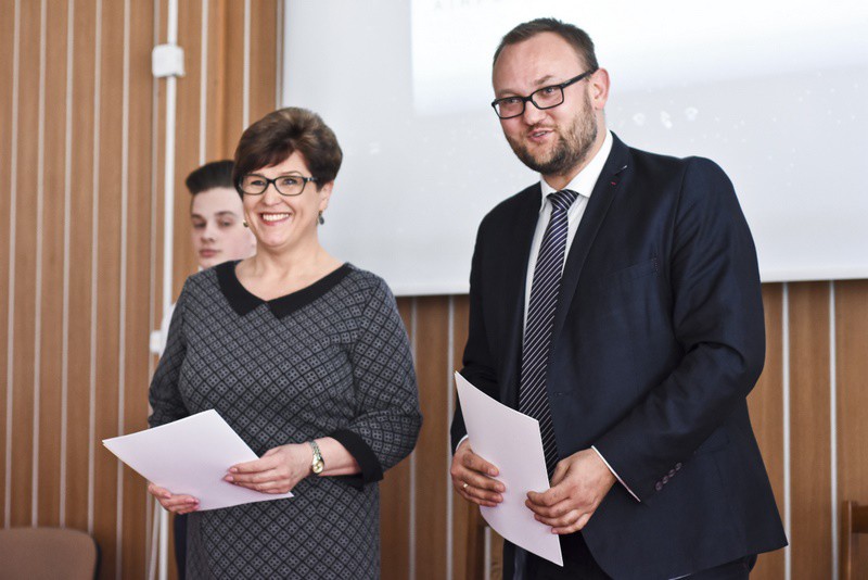 Maria Dobosz, dyrektor ZSG i Maciej Urbański (fot. MS)