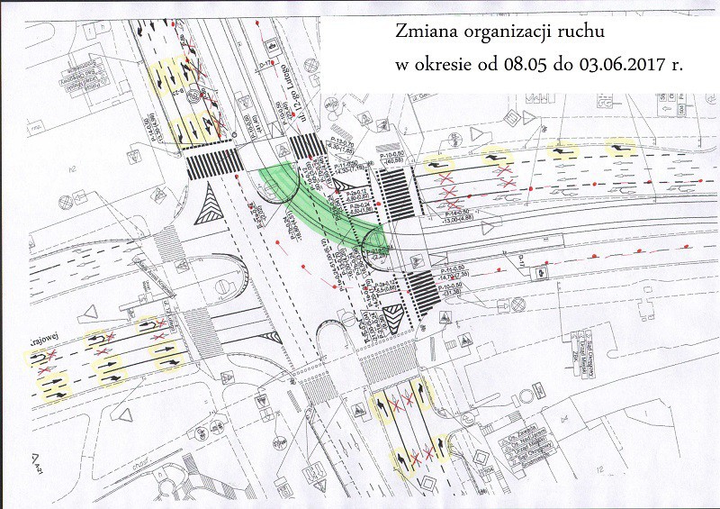 Elbląg, Schemat tymczasowej organizacji ruchu oraz zalecane objazdy Elbląg, Schemat tymczasowej organizacji ruchu oraz zalecane objazdy