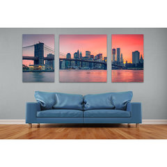 Obraz na płótnie, tryptyk 70x110, 110x110, 70x110 cm - Brooklyn Bridge Obraz na płótnie, tryptyk 70x110, 110x110, 70x110 cm - Brooklyn Bridge