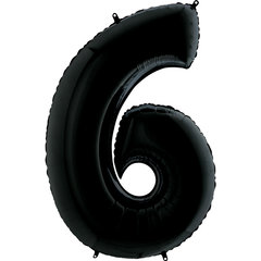 Balon Foliowy Cyfra "6" Czarna 102 cm Balon Foliowy Cyfra "6" Czarna 102 cm